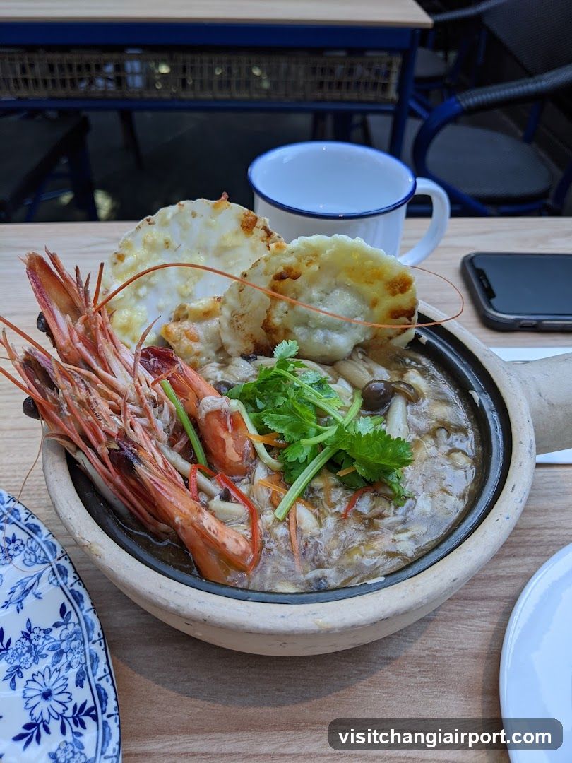 Seafood Claypot with Prawns and Dumplings