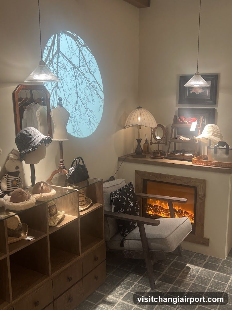 Cozy Interior with Fireplace and Accessories