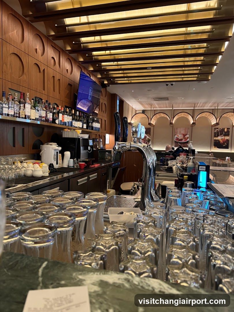 Bar Interior with Glassware and Bottles