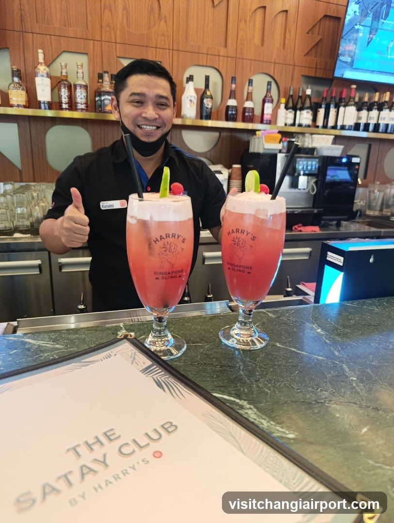 Bar Interior with Bartender and Cocktails