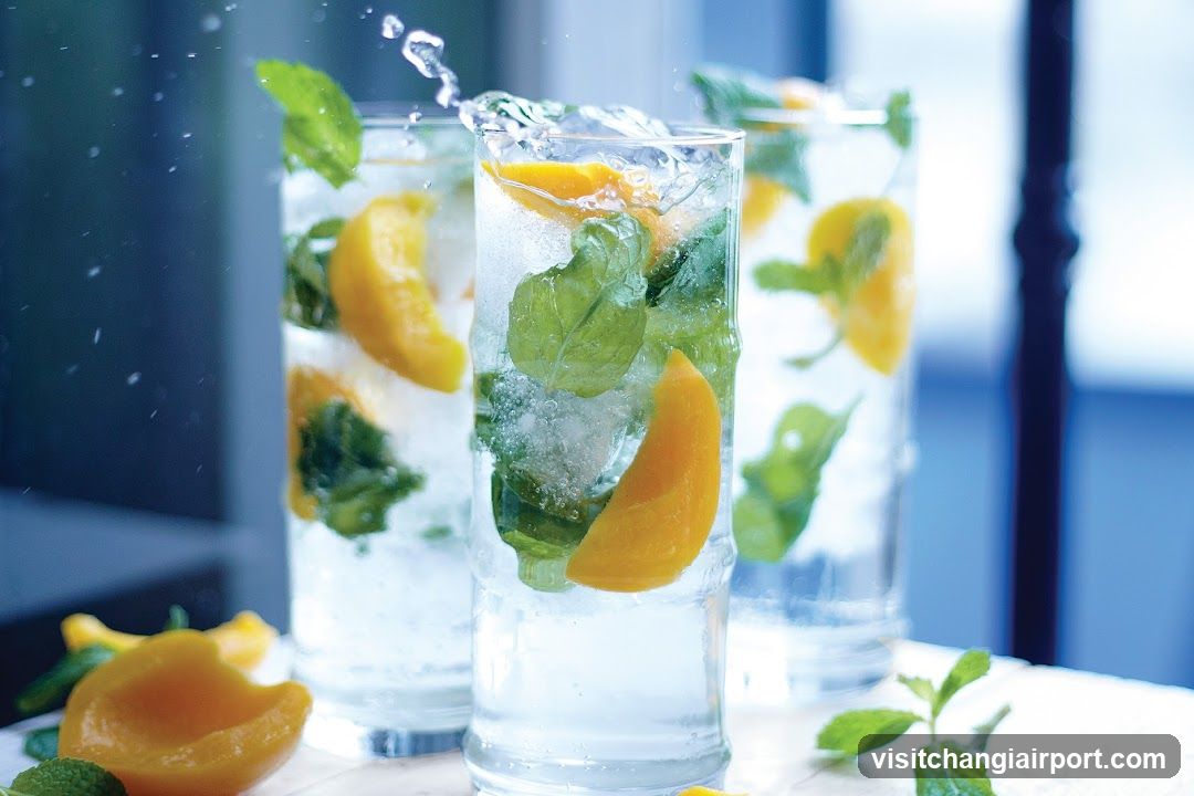 Refreshing Mint and Peach Infused Water