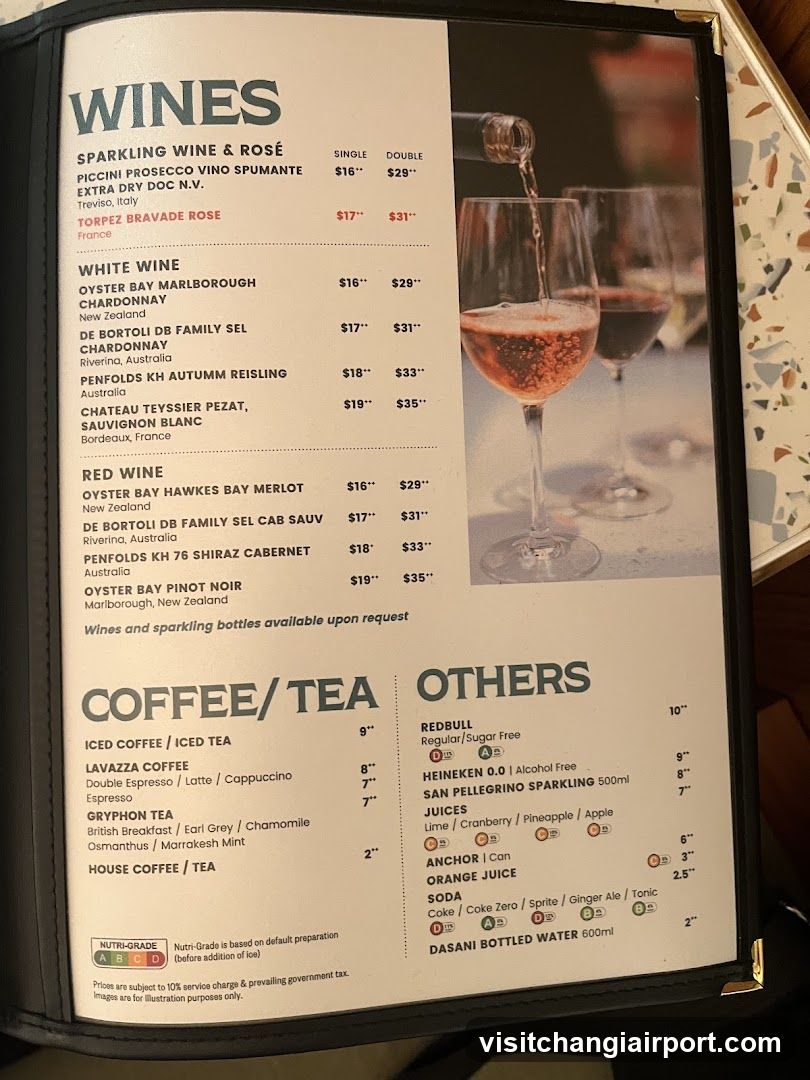 Wines and Coffee Menu