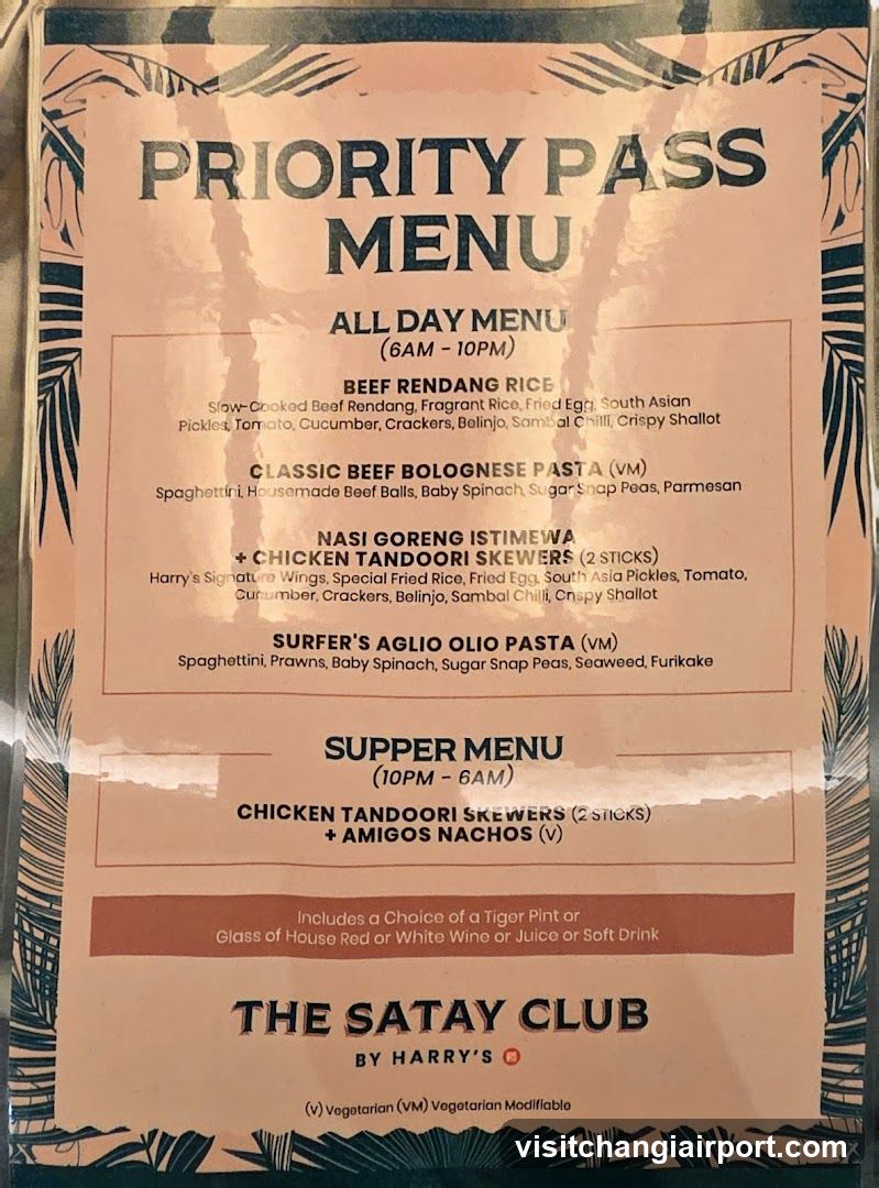 Priority Pass Menu - The Satay Club by Harry's