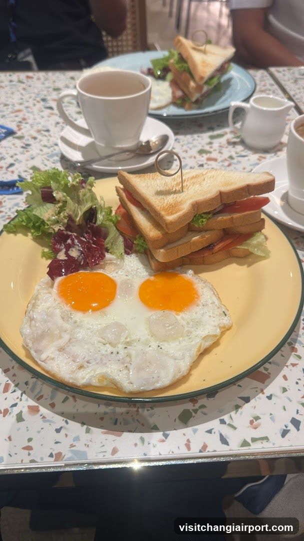 Breakfast Plate with Sandwich and Eggs
