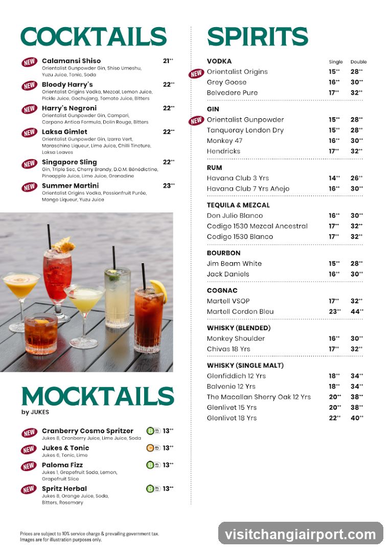 Cocktails & Spirits Menu