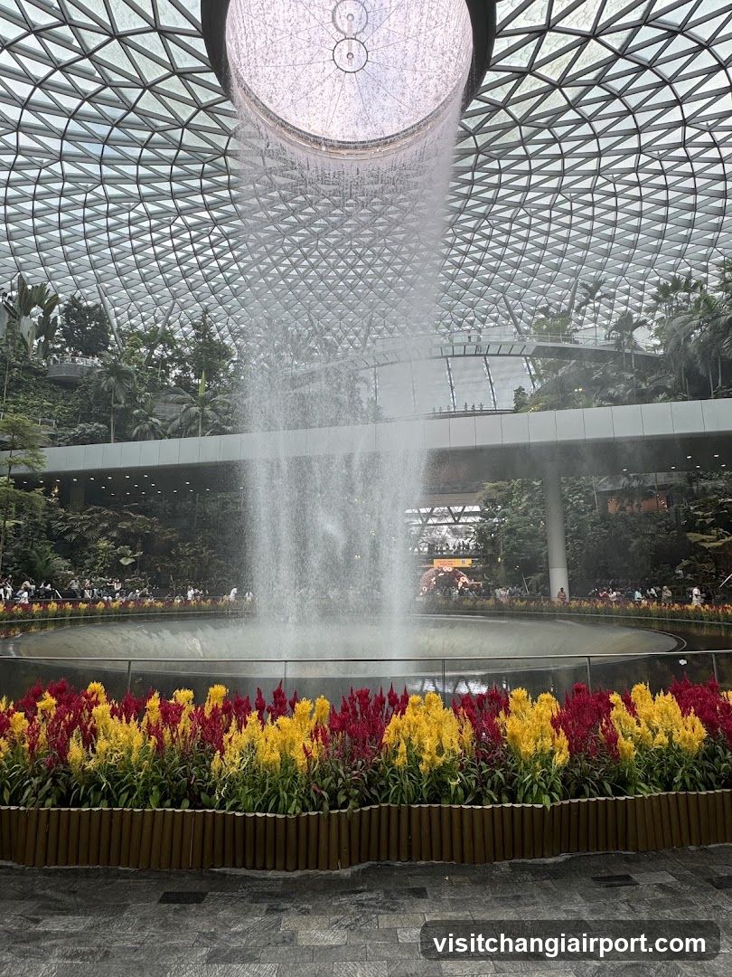Indoor Waterfall and Garden Scene