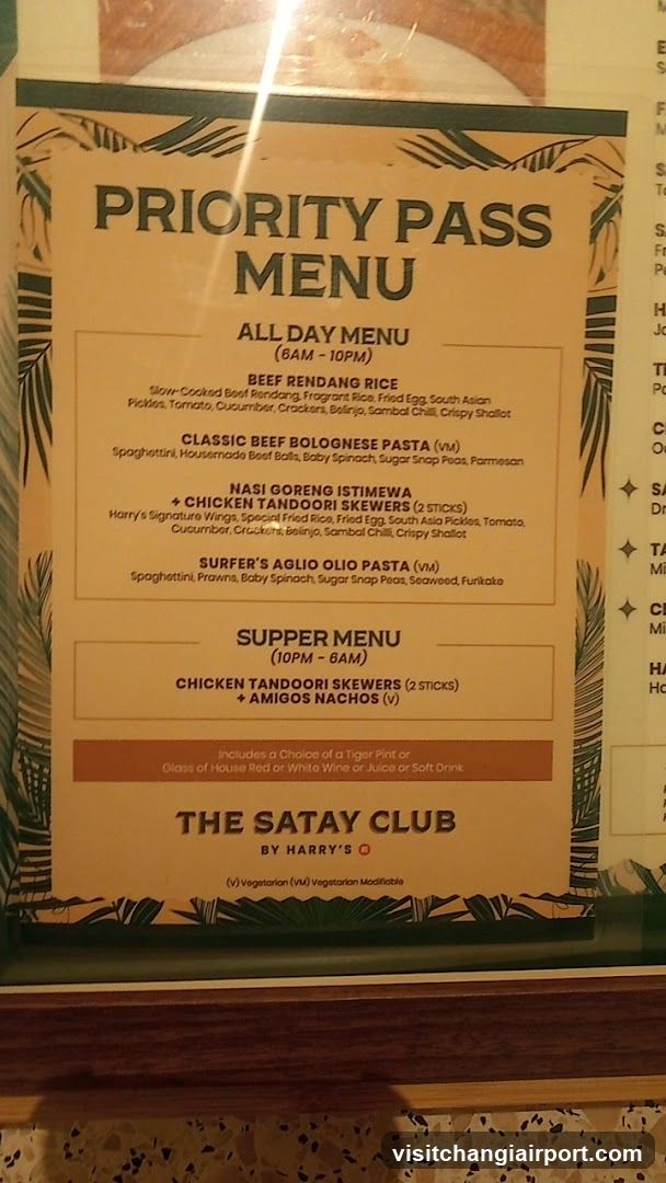 Priority Pass Menu - The Satay Club by Harry's