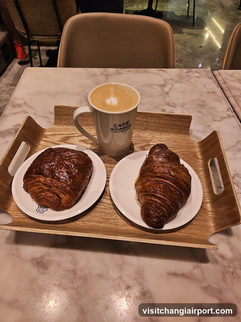 Cafe Adagio Croissant and Coffee