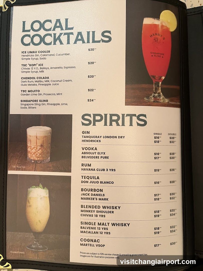 Local Cocktails & Spirits Menu