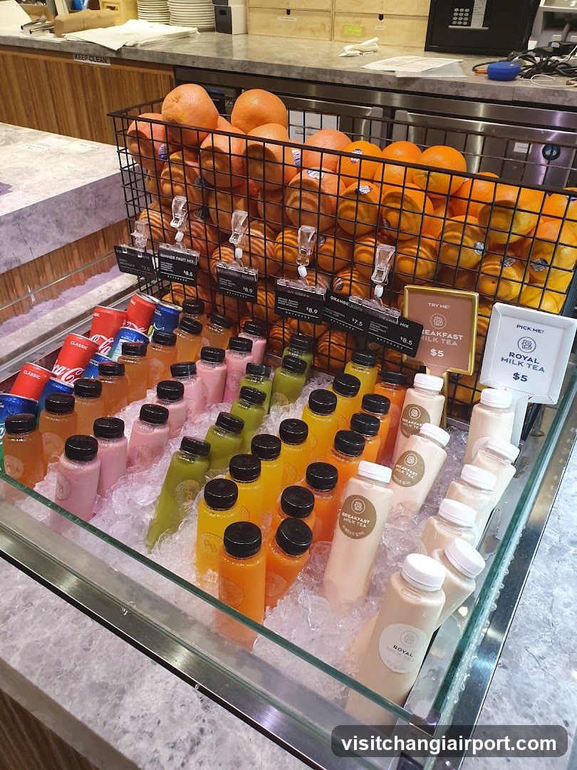 Fresh Juice and Fruit Display