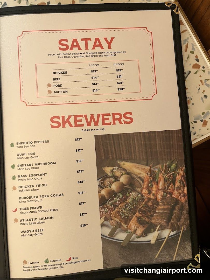 Satay and Skewers Menu