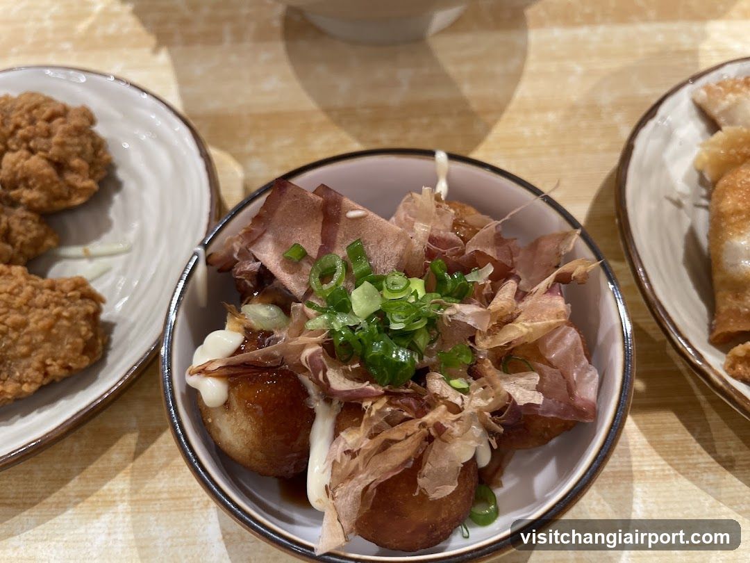 Okonomiyaki with toppings