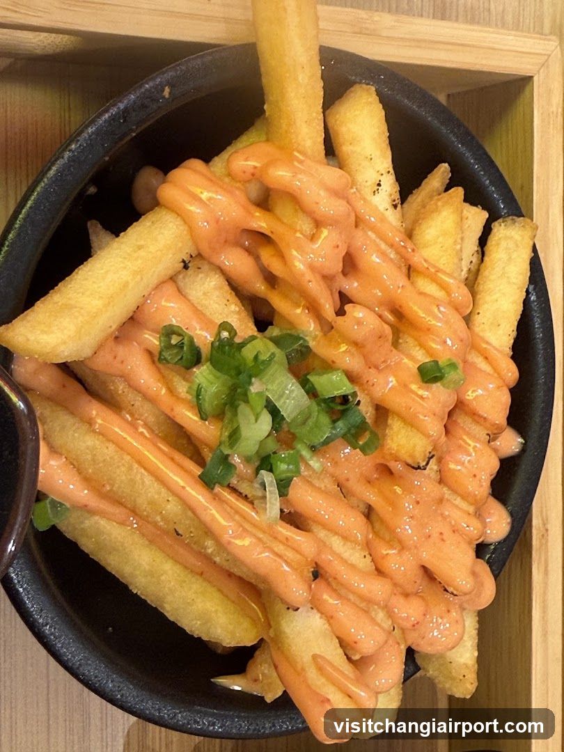 Fries with Sauce and Green Onions