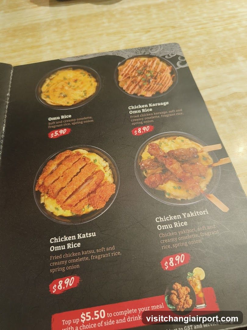 Japanese Omu Rice Menu Page