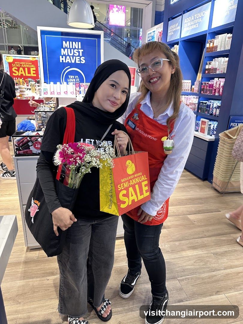 Beauty Store Interior with Staff and Customer