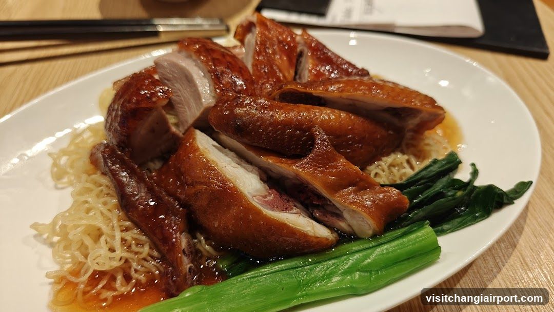 Roast Duck with Noodles and Greens
