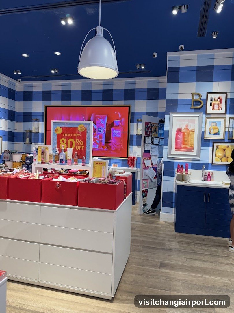 Blue and White Checkered Store Interior