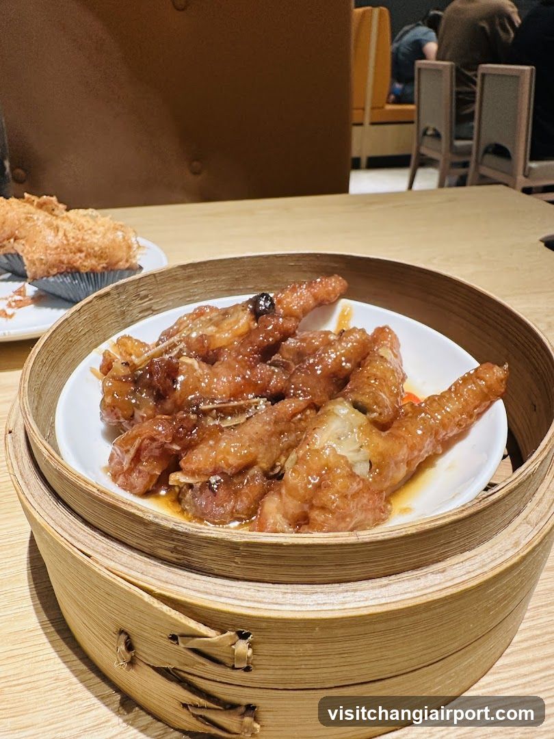 Steamed Chicken Feet in Bamboo Steamer