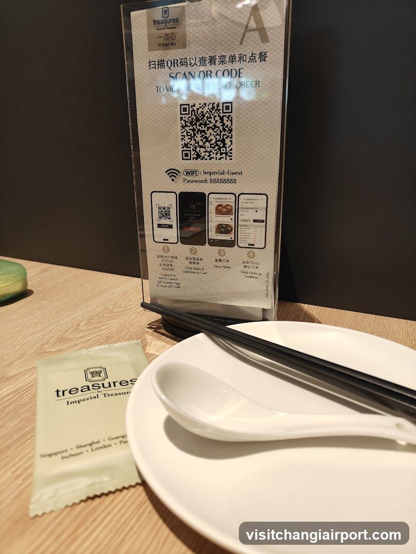Dining Table Setting with QR Code Menu