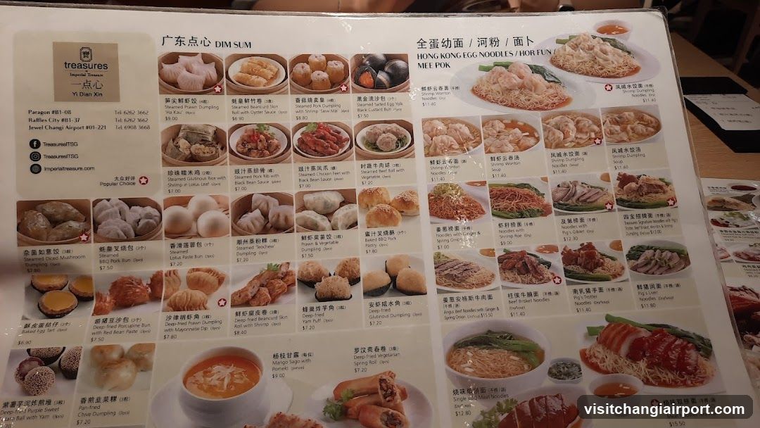 Treasures Yian Xin Menu
