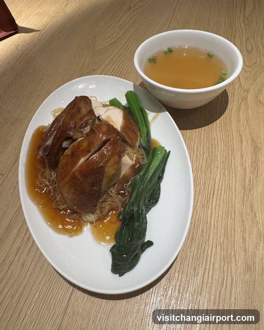 Roast Chicken with Noodles and Soup