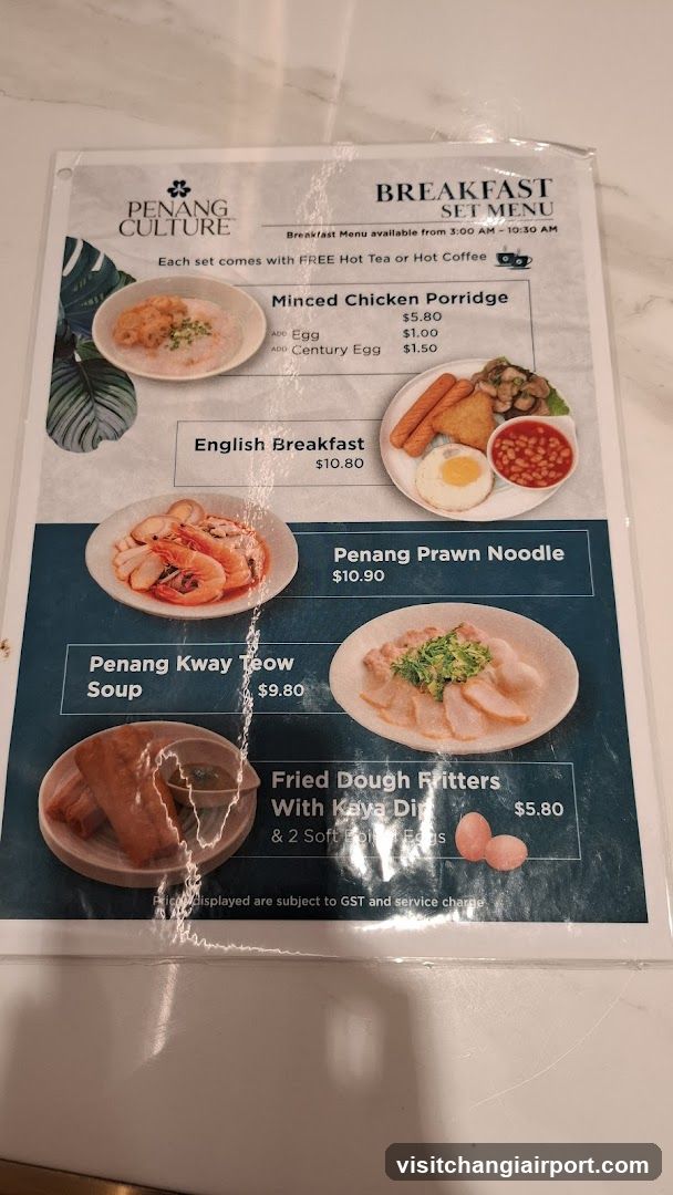 Penang Culture Breakfast Set Menu
