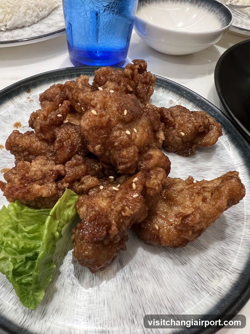 Fried Chicken with Rice and Soup
