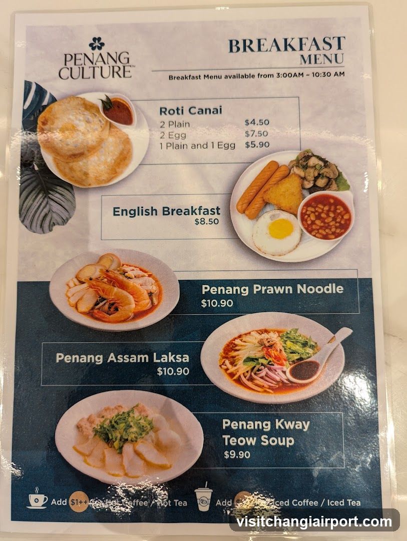 Penang Culture Breakfast Menu