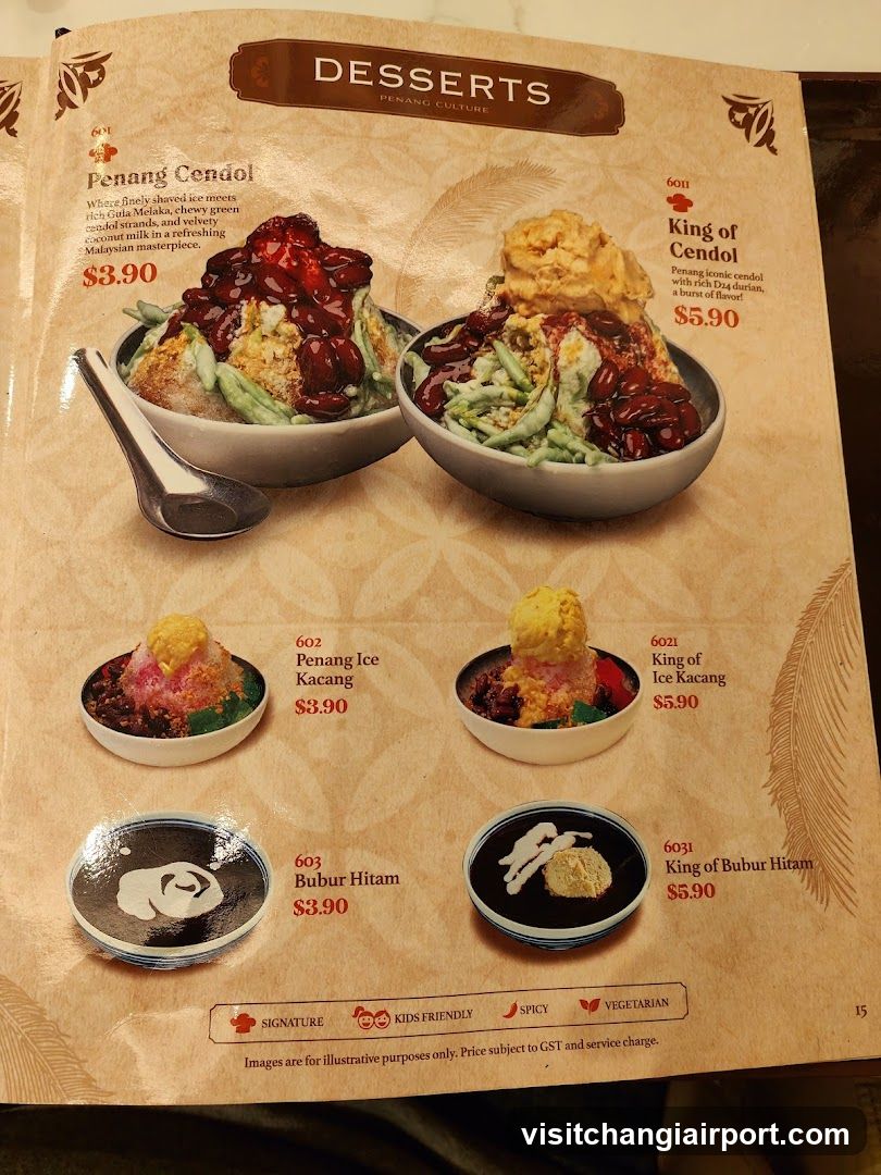 Desserts Menu Page