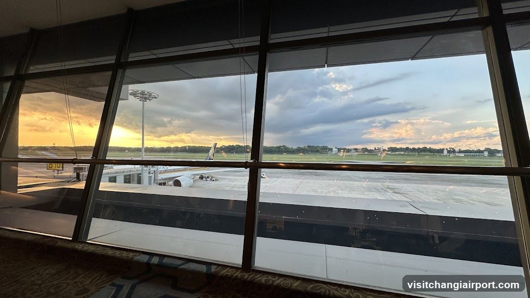 Airport Terminal View at Sunset