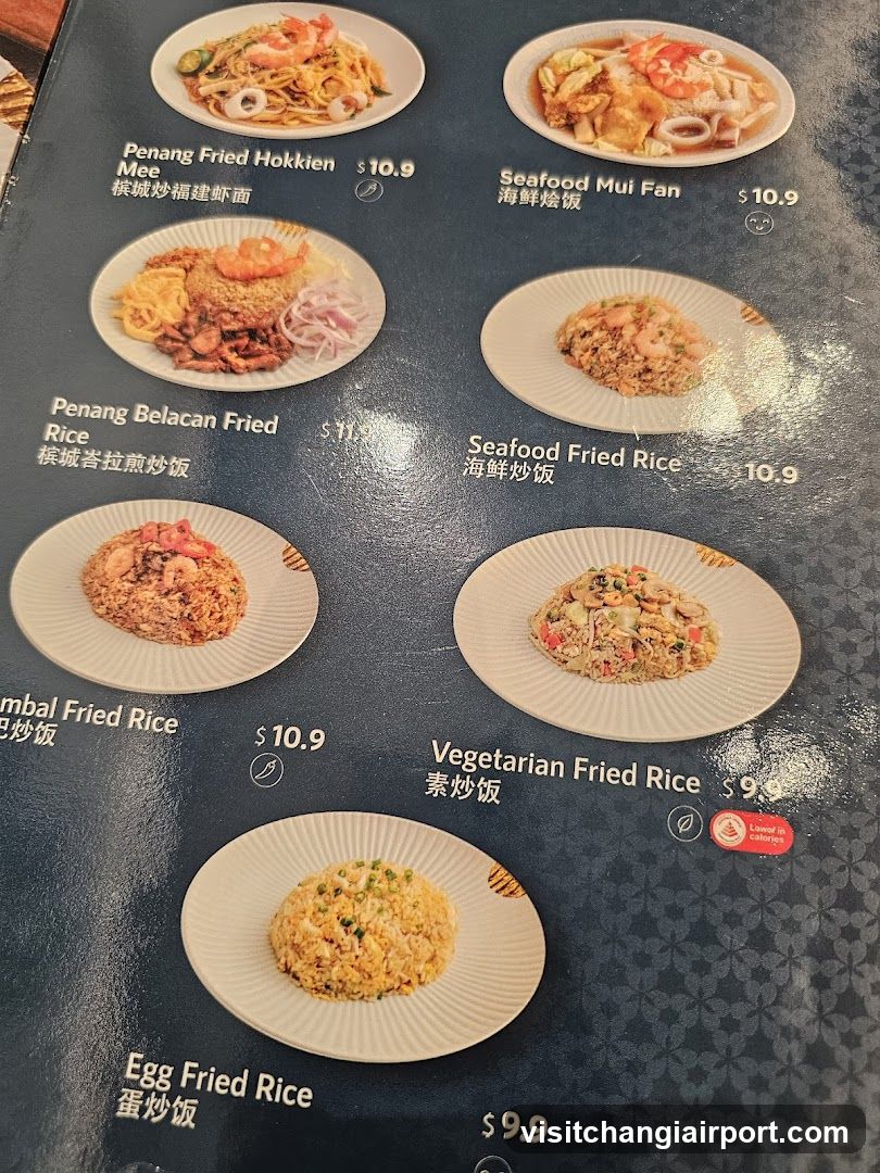 Fried Rice and Noodle Menu