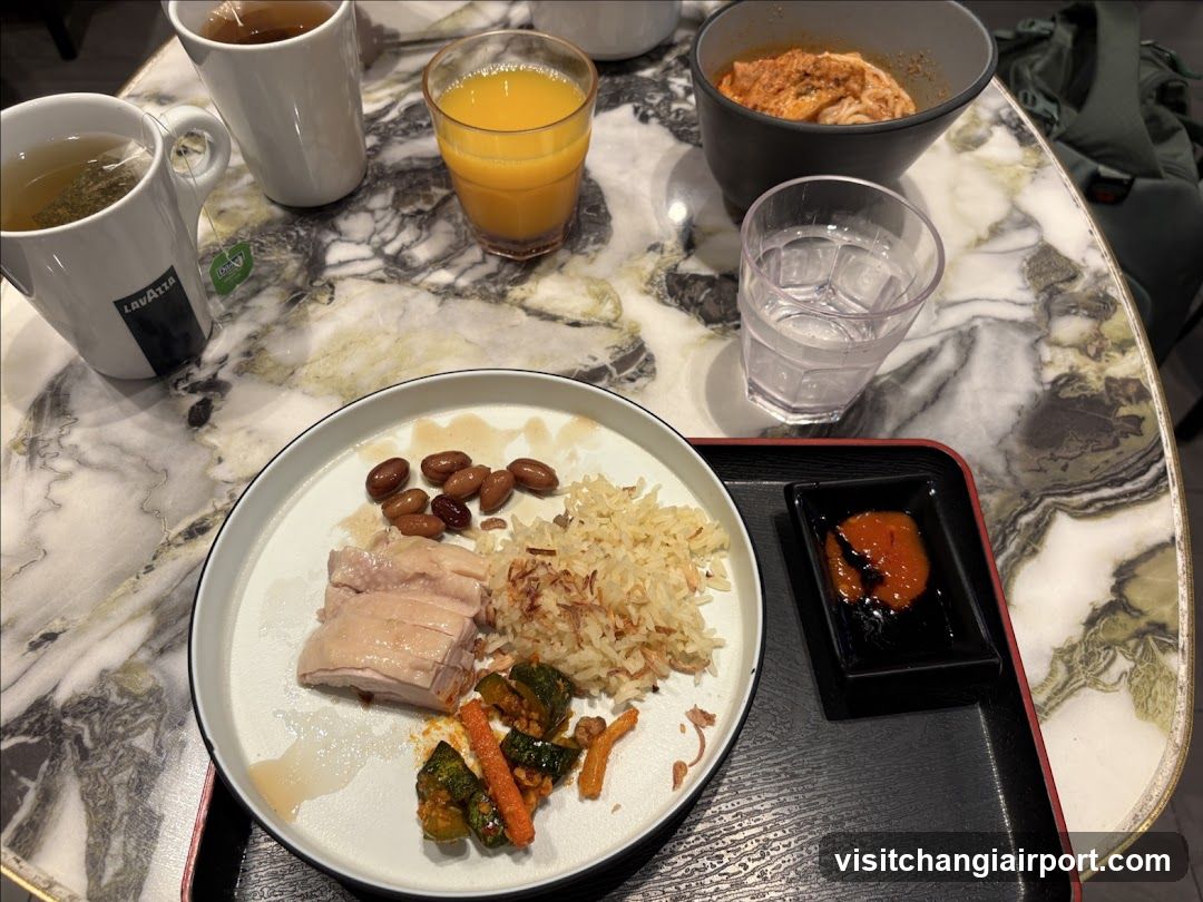 Breakfast Spread on Marble Table