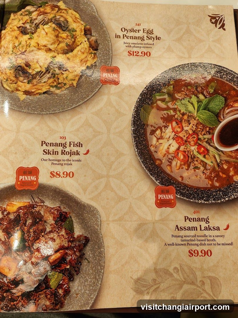 Penang Cuisine Menu Page