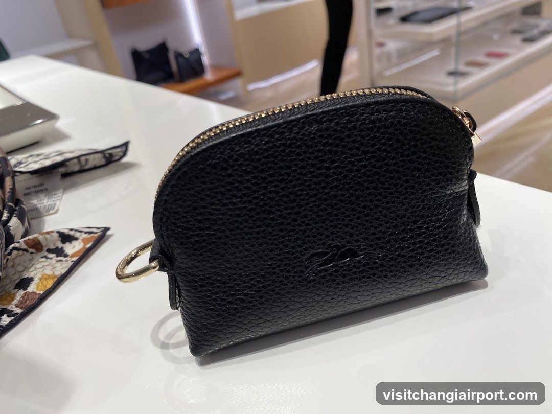 Black Leather Cosmetic Pouch