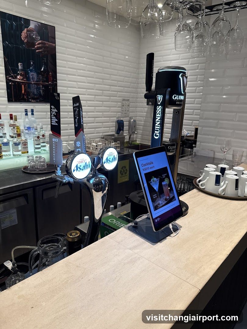 Bar Interior with Beer Taps and Digital Menu