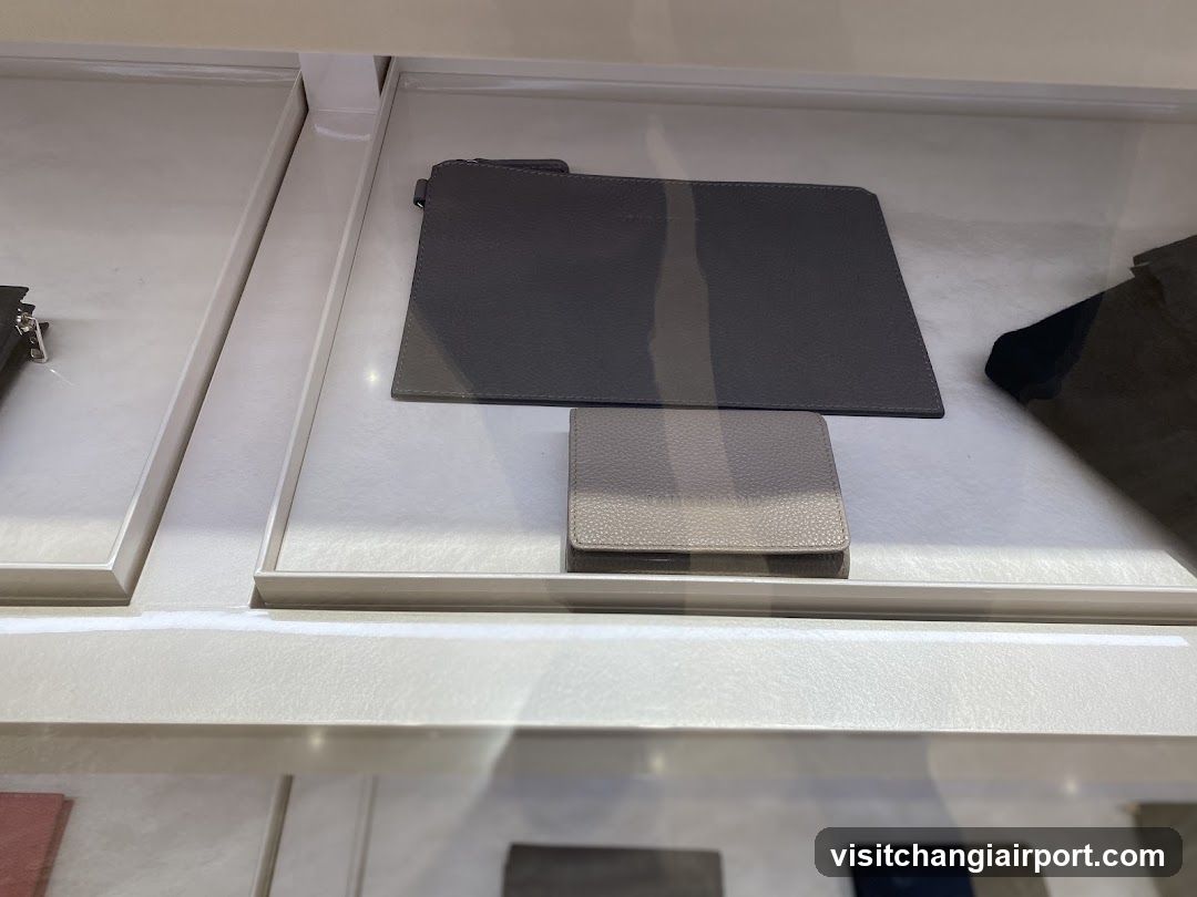 Display Case with Leather Goods