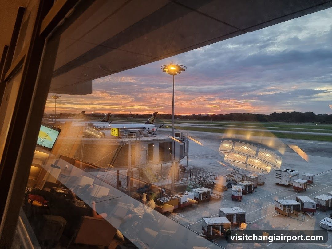 Airport Terminal View at Sunset