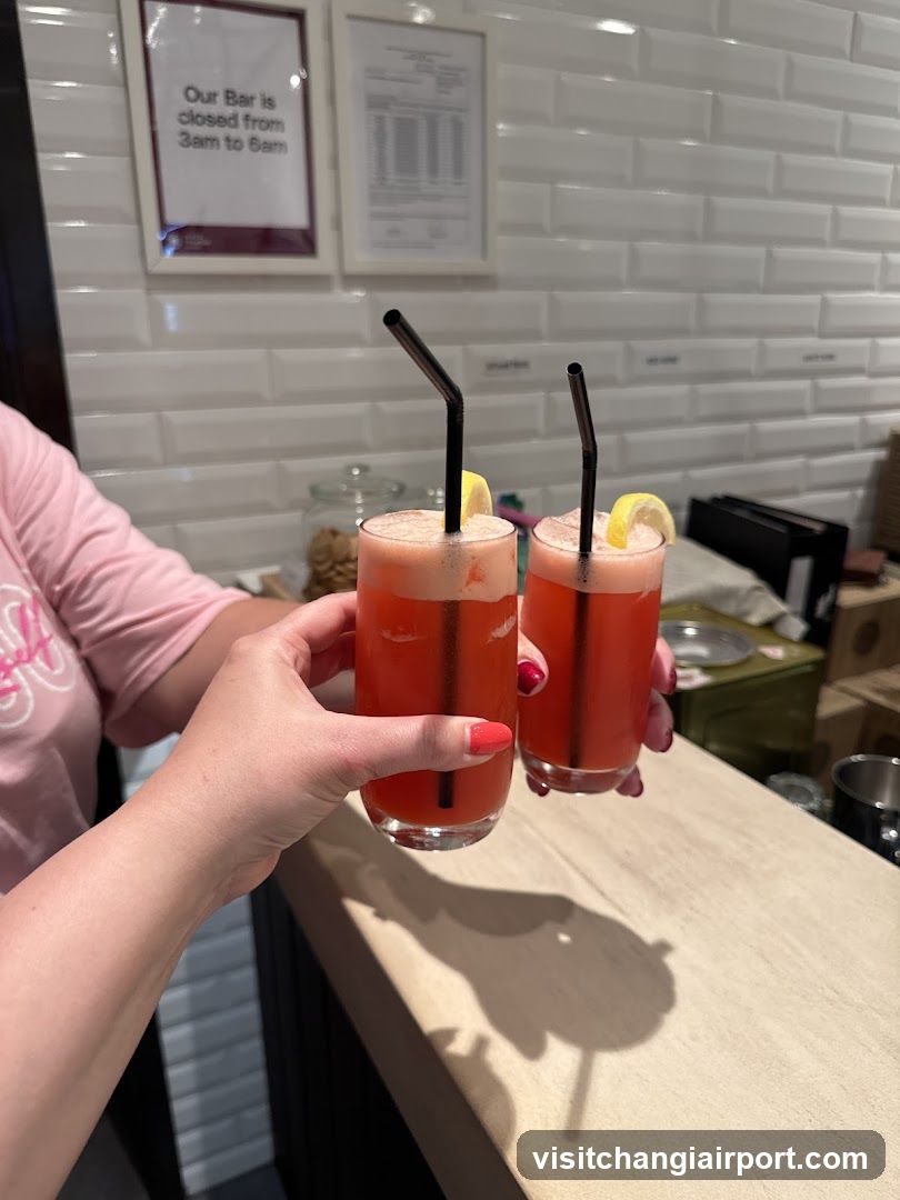 Two drinks at a bar counter