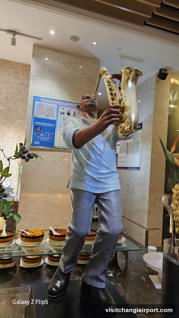 Saxophone Statue in Lobby