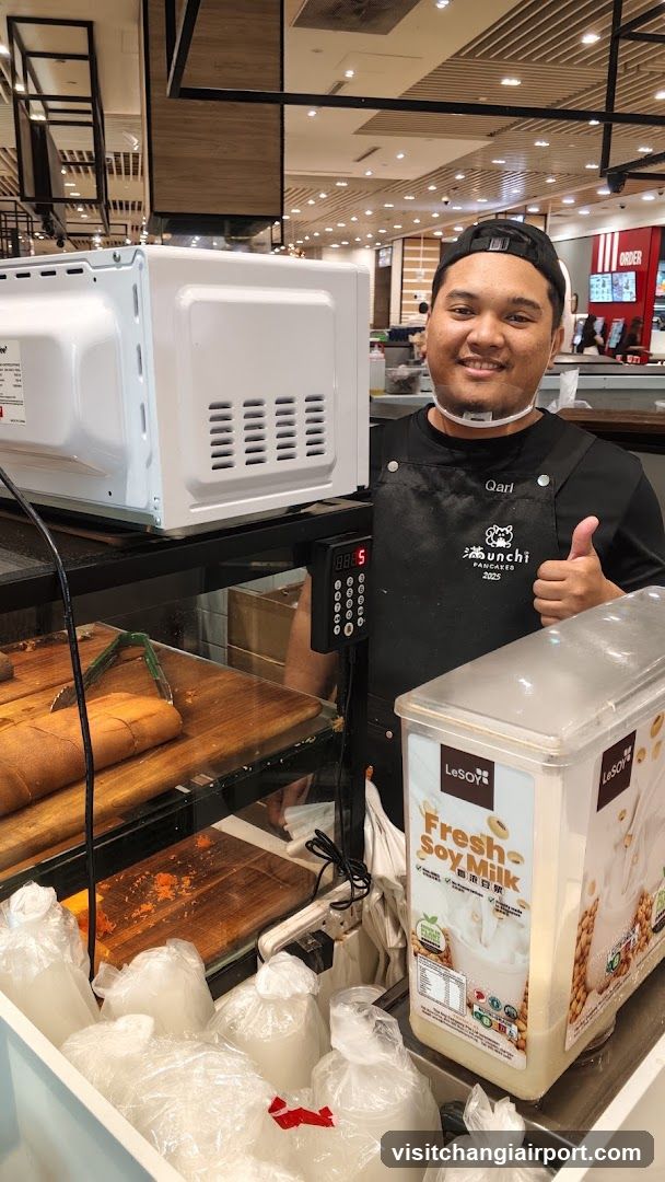 Food Stall Interior with Staff and Equipment