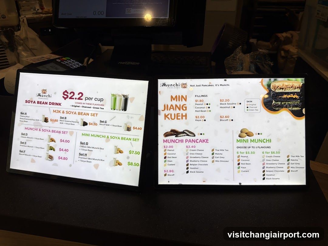 Munchi Pancake Menu Display