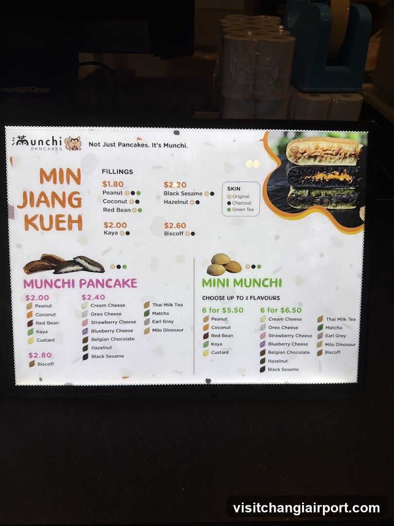 Munchi Pancakes Menu Display