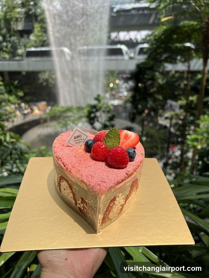 Heart-shaped Cake with Fresh Berries