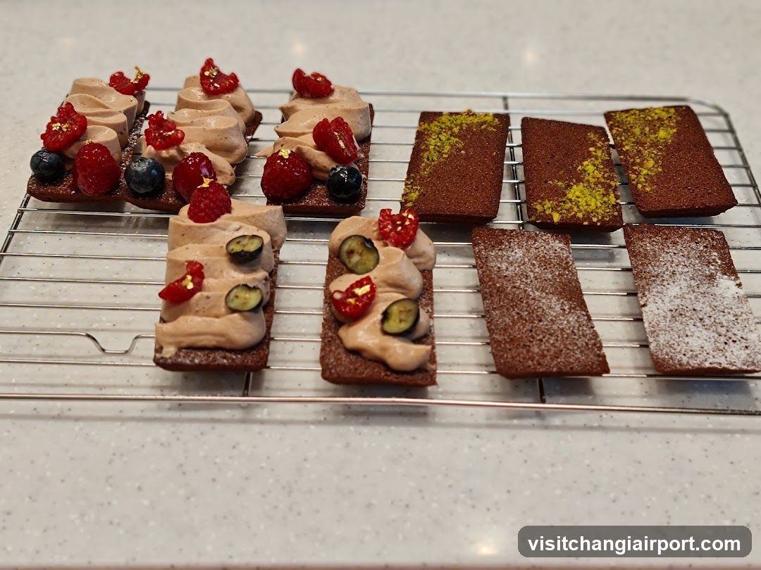 Assorted Mini Desserts on Cooling Rack