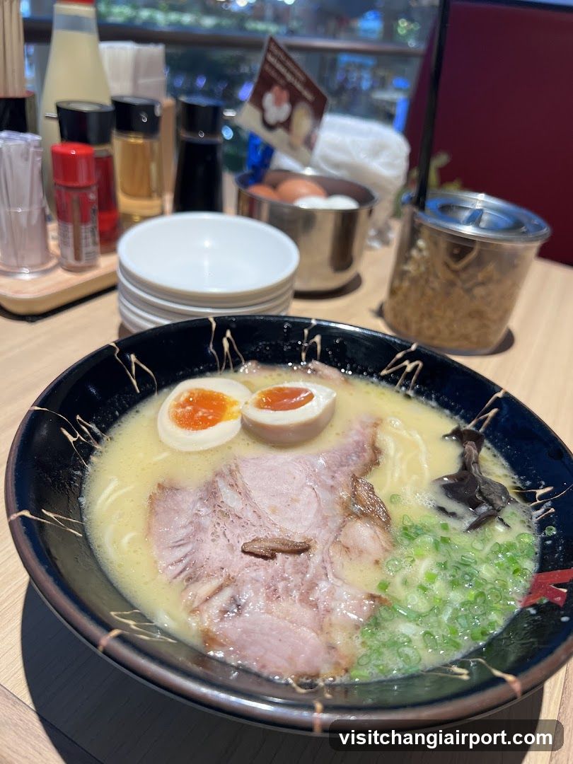 Ramen Bowl with Halved Egg and Pork Slices