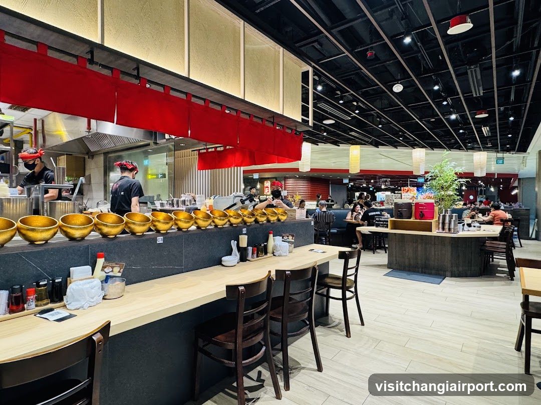 Restaurant Interior with Open Kitchen