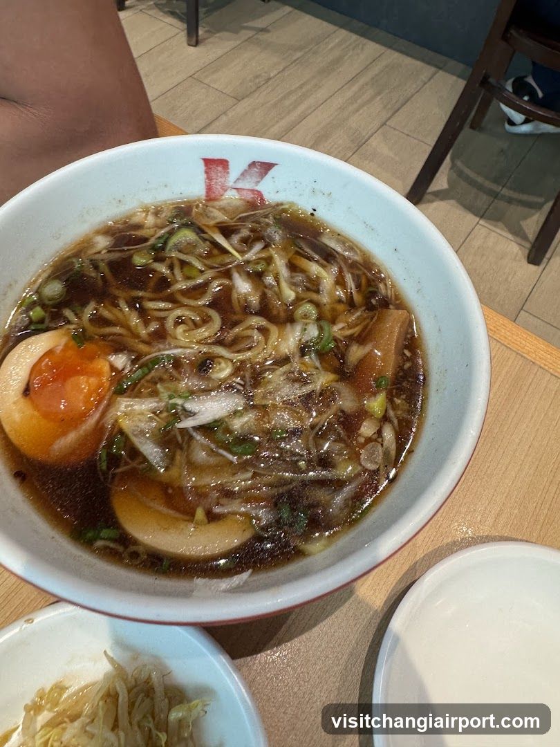 Bowl of Ramen with Halved Egg and Tofu