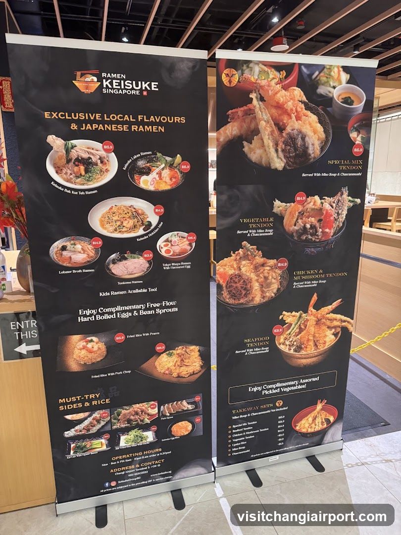 Ramen Keisuke Singapore Menu Display