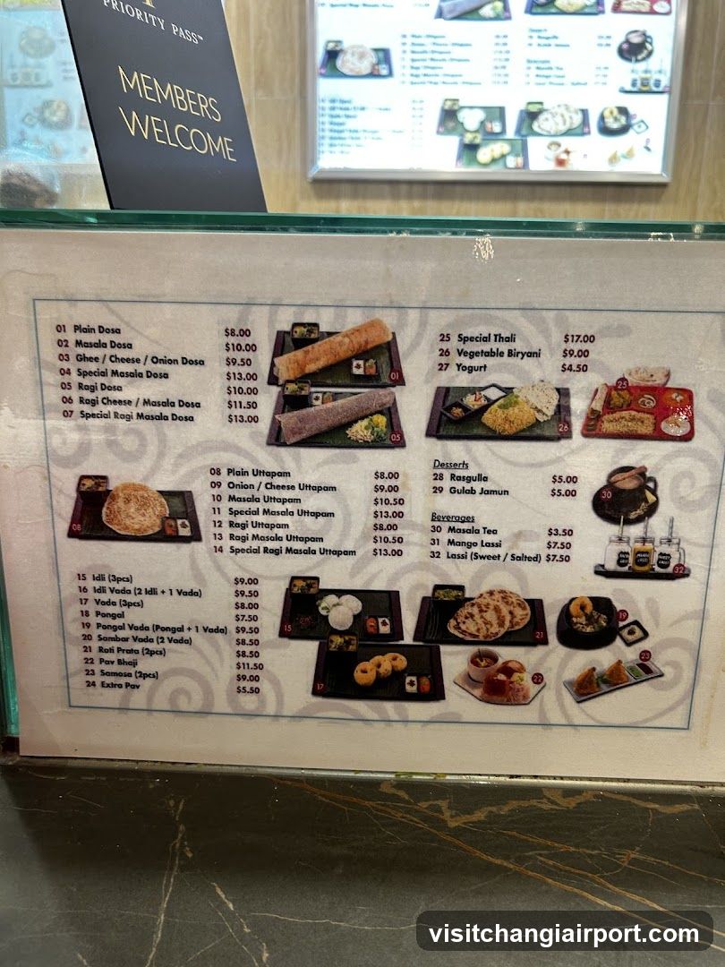 Dosa and Uttapam Menu Board