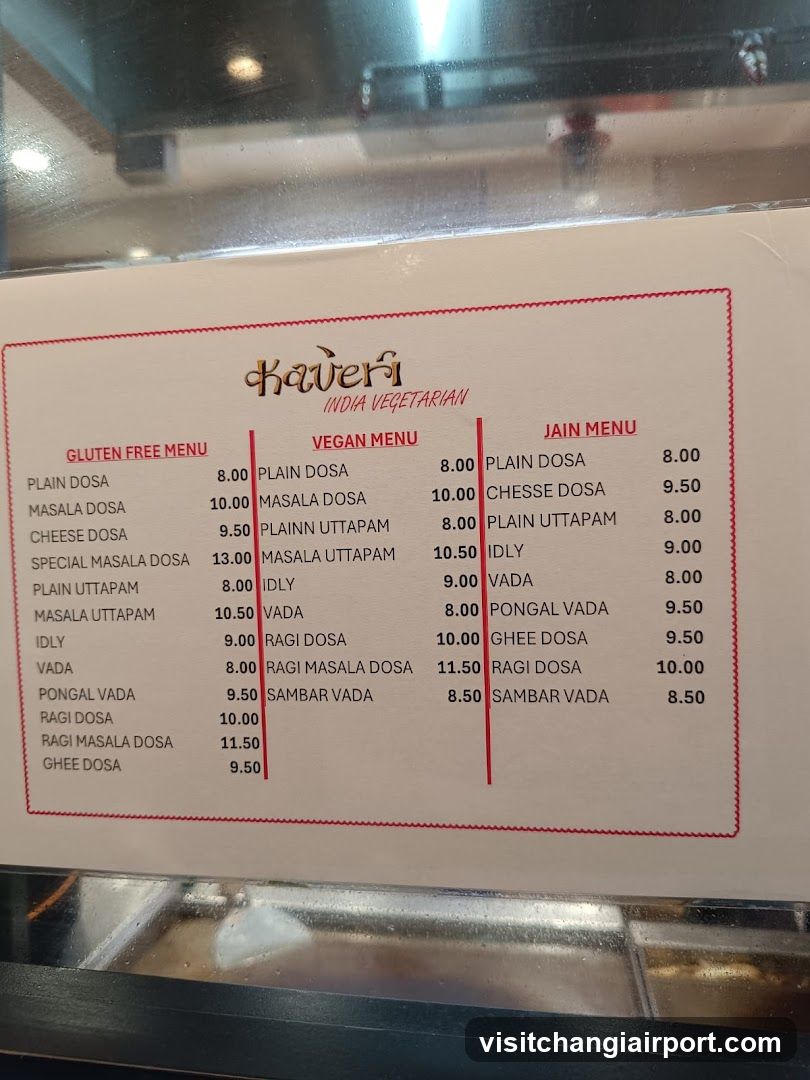 Kaveri India Vegetarian Menu